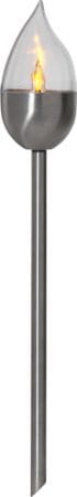 Olympus 3-pakning solcellepullerter 40 cm - sølv - Belysning - Utendørsbelysning