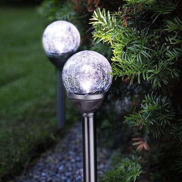 Roma solcellepullerter 2-pakning 26,5 cm - sølv/klar - Belysning - Utendørsbelysning