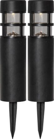 Rundi 2-pakning solcellepullerter 28 cm - svart - Belysning - Utendørsbelysning