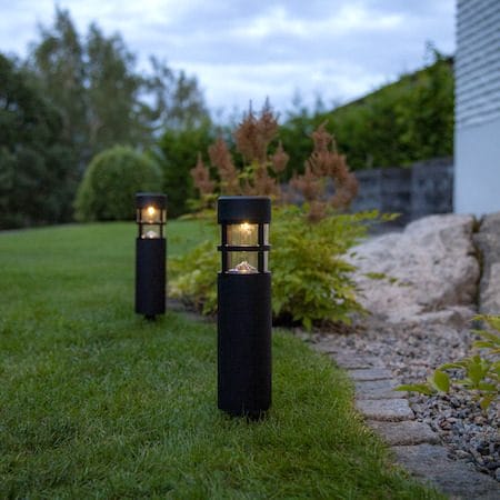 Rundi 2-pakning solcellepullerter 28 cm - svart - Belysning - Utendørsbelysning