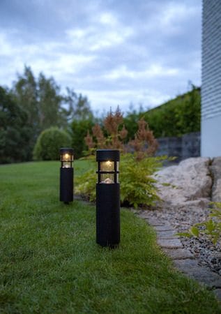 Rundi 2-pakning solcellepullerter 28 cm - svart - Belysning - Utendørsbelysning