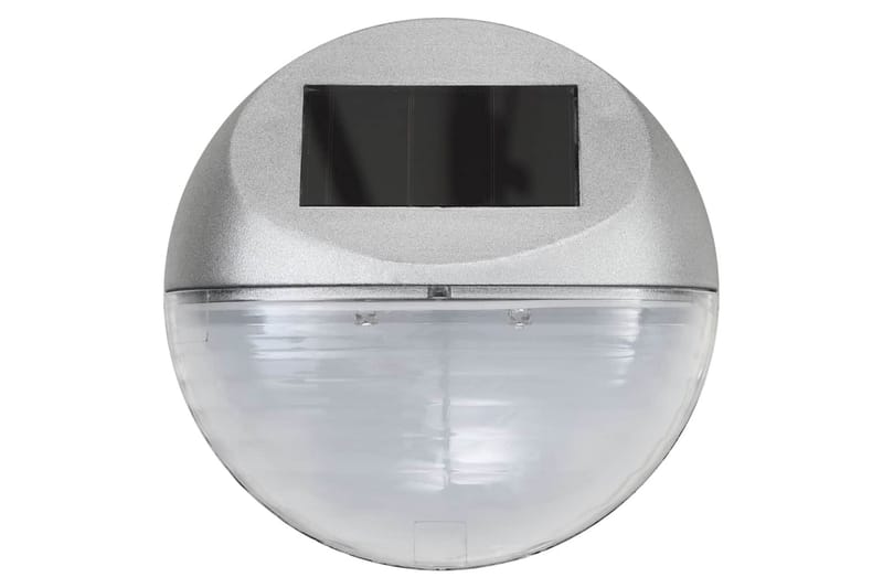 Utendørs soldreven vegglampe LED 12 stk rund sølv - Hvit - Solcellebelysning - Hagebelysning