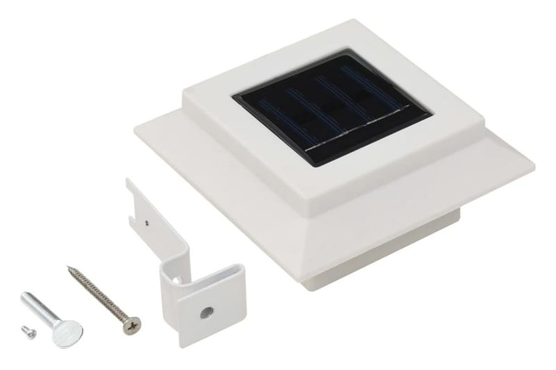 Utendørs sollampe 6 stk LED firkantet 12 cm hvit - Hvit - Hagebelysning - Solcellebelysning