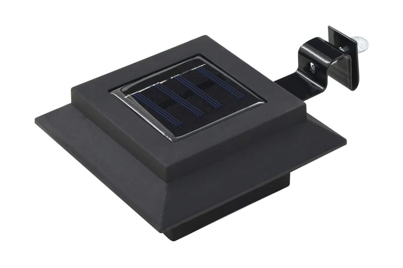 Utendørs sollampe 6 stk LED firkantet 12 cm svart - Hvit|Svart - Hagebelysning - Solcellebelysning
