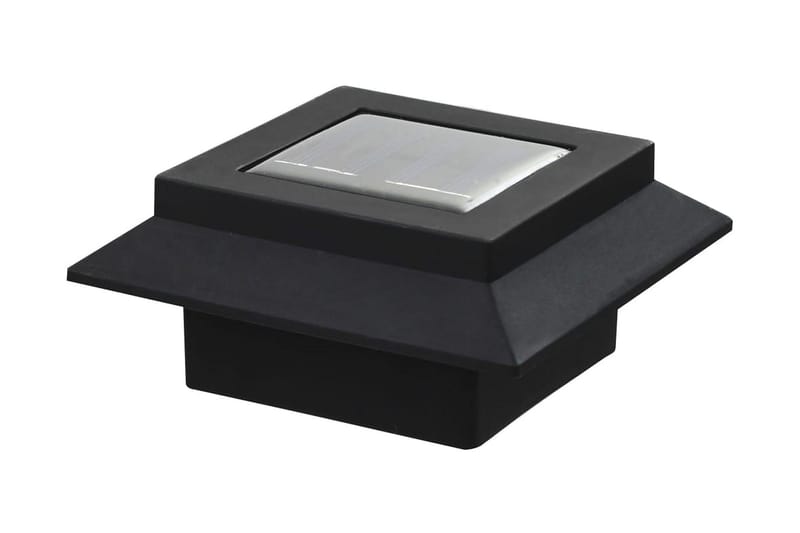 Utendørs sollampe 6 stk LED firkantet 12 cm svart - Hvit|Svart - Hagebelysning - Solcellebelysning