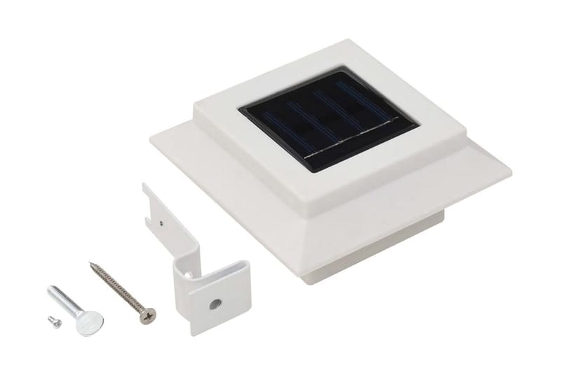 Utendørs sollamper 12 stk LED firkantet 12 cm hvit - Hagebelysning - Solcellebelysning