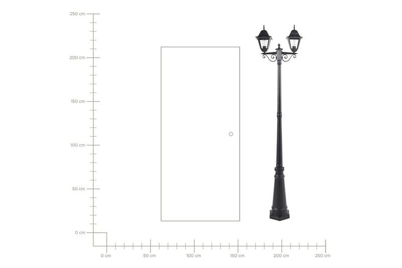 Sukri Lyktestolpe 222 cm - Svart - Belysning - Utendørsbelysning - Stolpelykt & portlykt