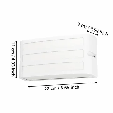 Utvendig vegglampe Camarda Hvit - 11 cm - Belysning - Utendørsbelysning - Fasadebelysning & vegglykter