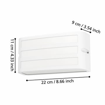 Utvendig vegglampe Camarda Hvit - 11 cm - Belysning - Utendørsbelysning - Fasadebelysning & vegglykter