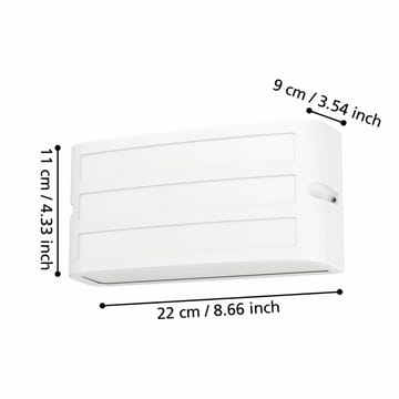 Utvendig vegglampe Camarda Hvit - 11 cm - Belysning - Utendørsbelysning - Taklampe utendørs