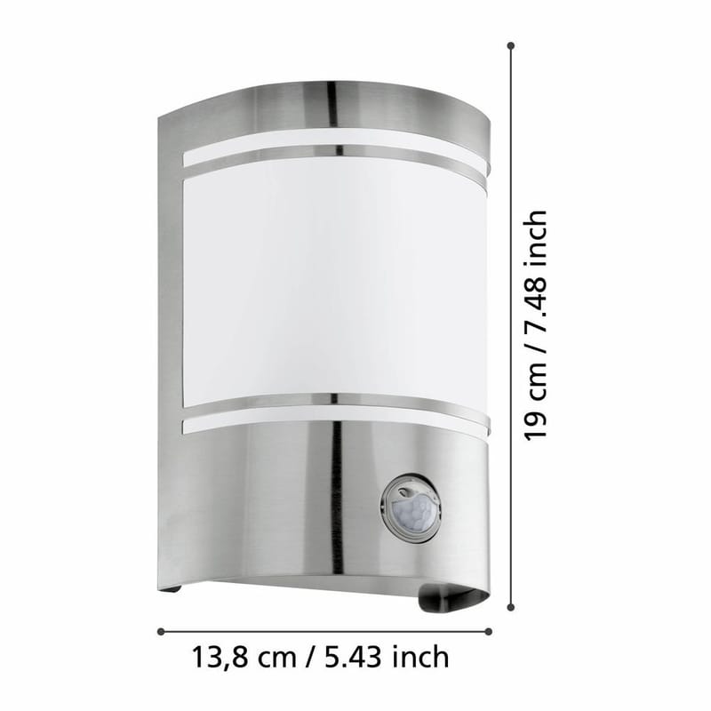 Utvendig vegglampe Cerno med sensor - Rustfritt Stål - Belysning - Utendørsbelysning - Fasadebelysning & vegglykter