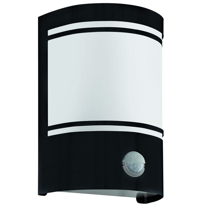 Utvendig vegglampe Cerno med sensor, Sort