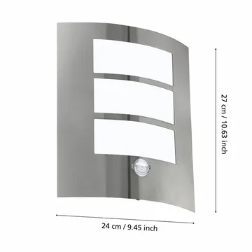 Utvendig vegglampe City med sensor - Rustfritt Stål - Belysning - Utendørsbelysning - Fasadebelysning & vegglykter