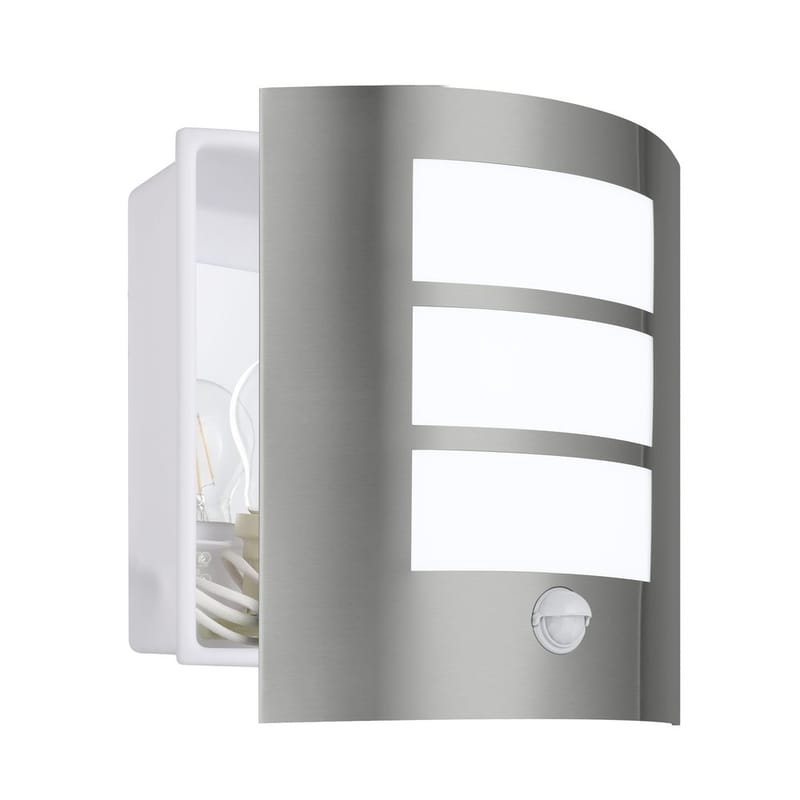 Utvendig vegglampe City med sensor - Rustfritt Stål - Belysning - Utendørsbelysning - Fasadebelysning & vegglykter