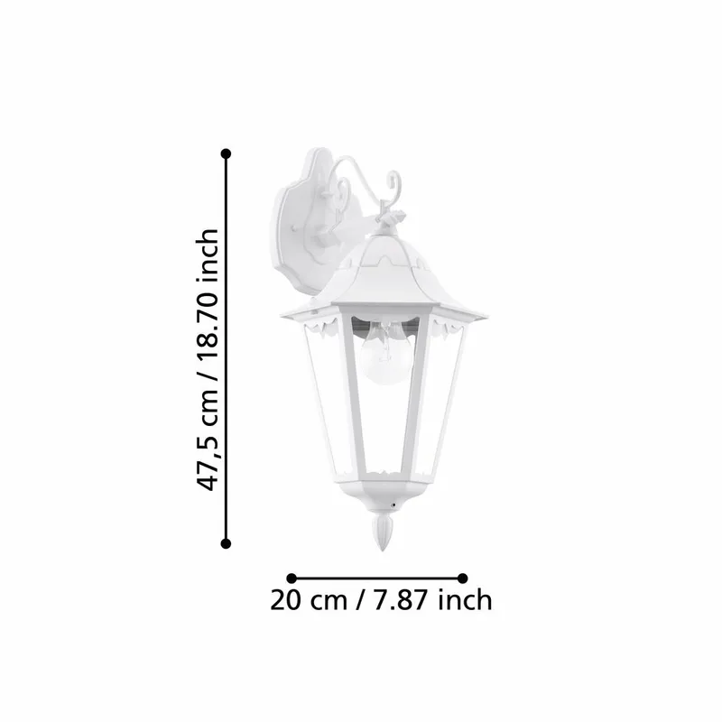 Utvendig vegglampe Navedo Nedovervendt - Hvit - Belysning - Utendørsbelysning - Fasadebelysning & vegglykter