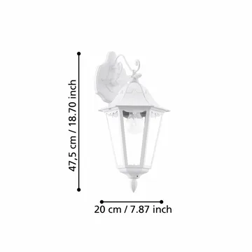 Utvendig vegglampe Navedo Nedovervendt - Hvit - Belysning - Utendørsbelysning - Fasadebelysning & vegglykter