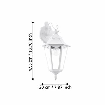 Utvendig vegglampe Navedo Nedovervendt - Hvit - Belysning - Utendørsbelysning - Bordlampe utendørs