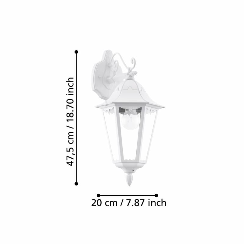 Utvendig vegglampe Navedo Nedovervendt - Hvit - Belysning - Utendørsbelysning - Bordlampe utendørs