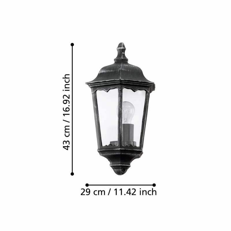 Utvendig vegglampe Navedo Overflatemontert - 29 cm - Belysning - Utendørsbelysning - Fasadebelysning & vegglykter