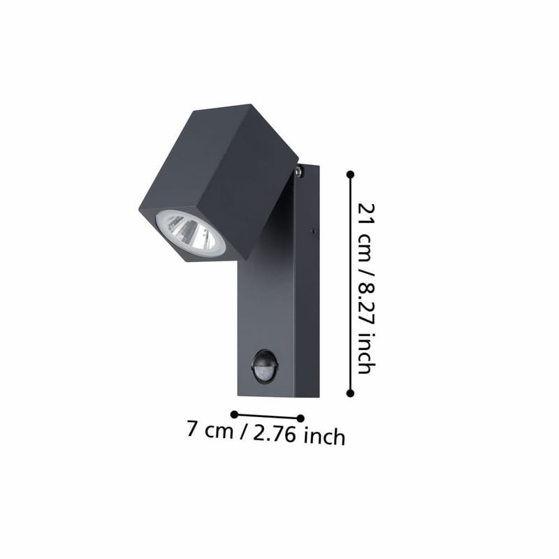 Utvendig vegglampe Sakeda med sensor - Antrasitt - Belysning - Utendørsbelysning - Fasadebelysning & vegglykter