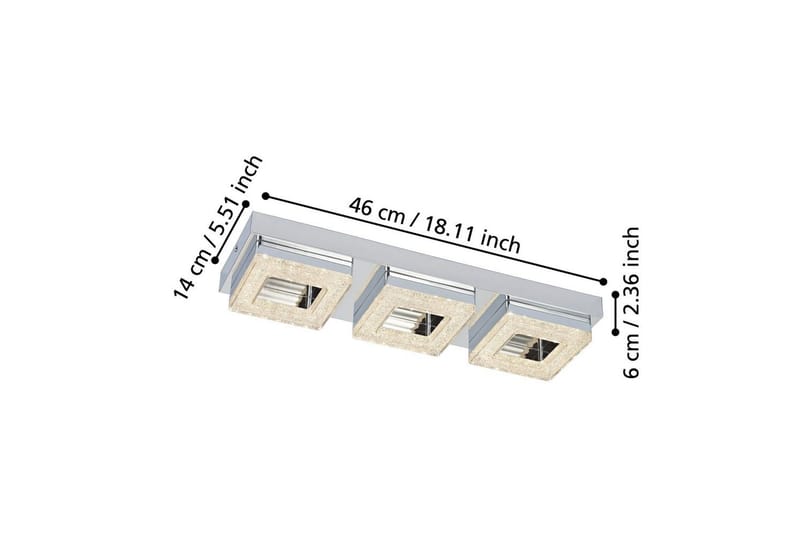 Vegg-/Taklampe Eglo Fradelo med 3 Lamper - Sølv - Belysning - Utendørsbelysning - Taklampe utendørs
