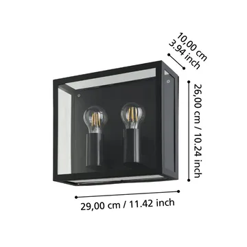 Vegglampe Alamonte - 26 cm - Belysning - Utendørsbelysning - Fasadebelysning & vegglykter