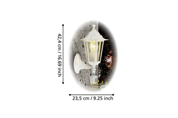Vegglampe Eglo Laterna 5 Solcelle med Sensor - Hvit - Belysning - Utendørsbelysning - Stolpelykt & portlykt
