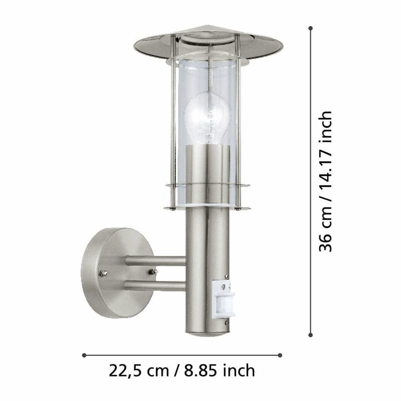 Vegglampe Lisio med sensor - 36 cm - Belysning - Utendørsbelysning - Fasadebelysning & vegglykter