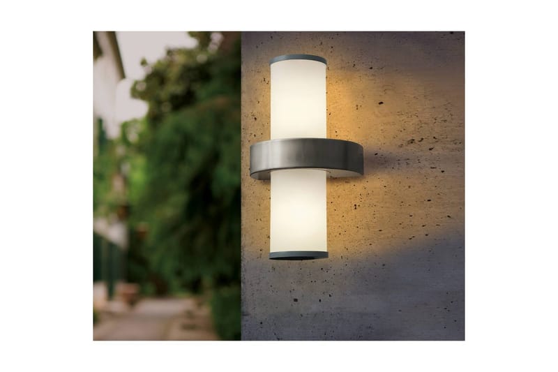 Vegglampe Utendørs Eglo Beverly - Sølv/Hvit - Belysning - Utendørsbelysning - Fasadebelysning & vegglykter