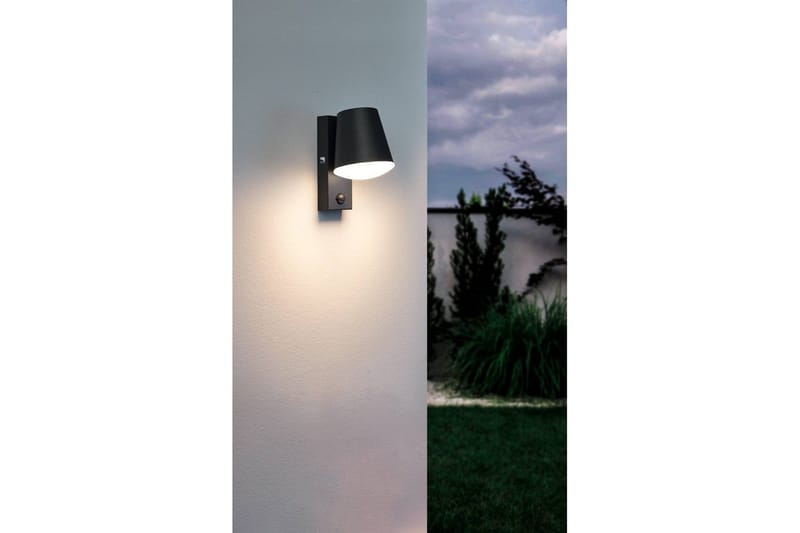 Vegglampe Utendørs Eglo Caldiero med Sensor - Antracit/Hvit - Belysning - Utendørsbelysning - Fasadebelysning & vegglykter