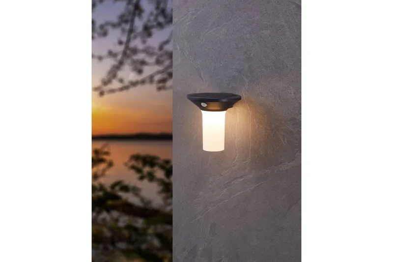 Vegglampe Utendørs Eglo Corbezzola med Sensor - Antracit/Hvit - Belysning - Utendørsbelysning - Solcellebelysning
