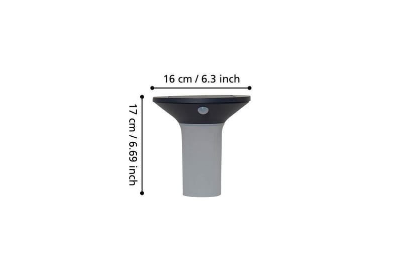 Vegglampe Utendørs Eglo Corbezzola med Sensor - Antracit/Hvit - Belysning - Utendørsbelysning - Solcellebelysning