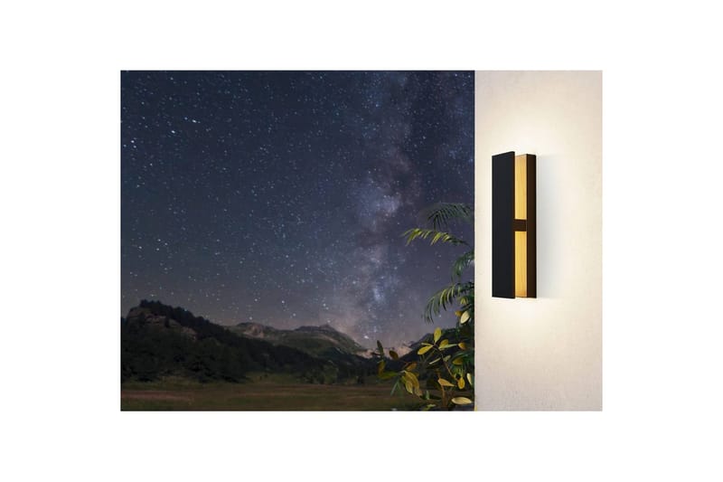 Vegglampe Utendørs Eglo Costorio - Svart/Brun - Belysning - Utendørsbelysning - Fasadebelysning & vegglykter