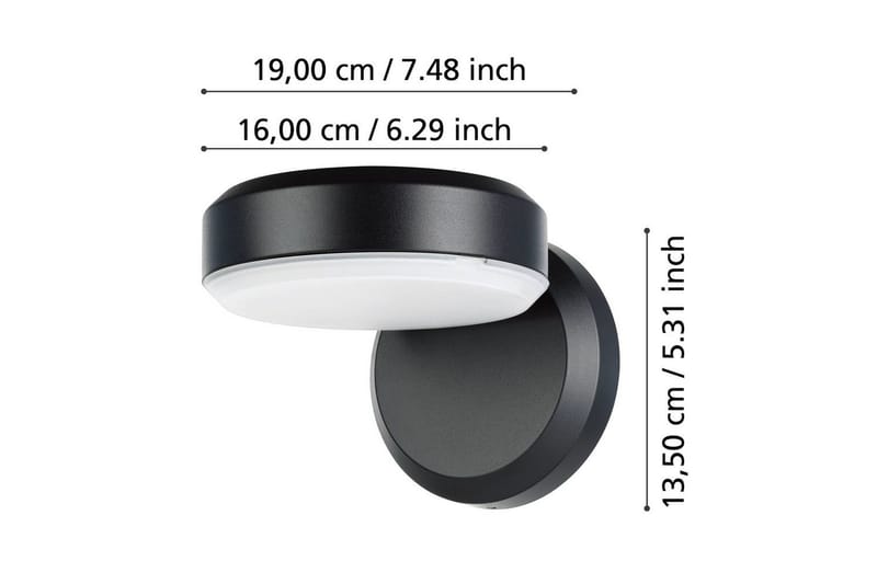 Vegglampe Utendørs Eglo Fornaci - Svart - Belysning - Utendørsbelysning - Fasadebelysning & vegglykter