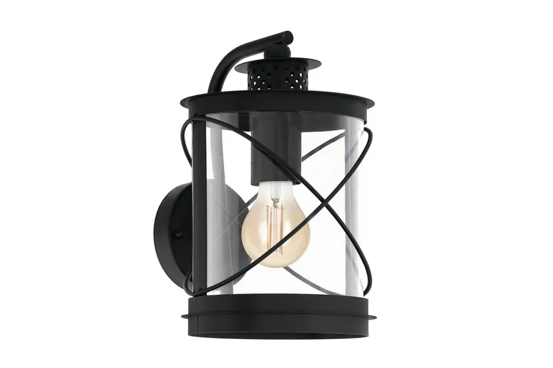 Vegglampe Utendørs Eglo Hilburn, Svart