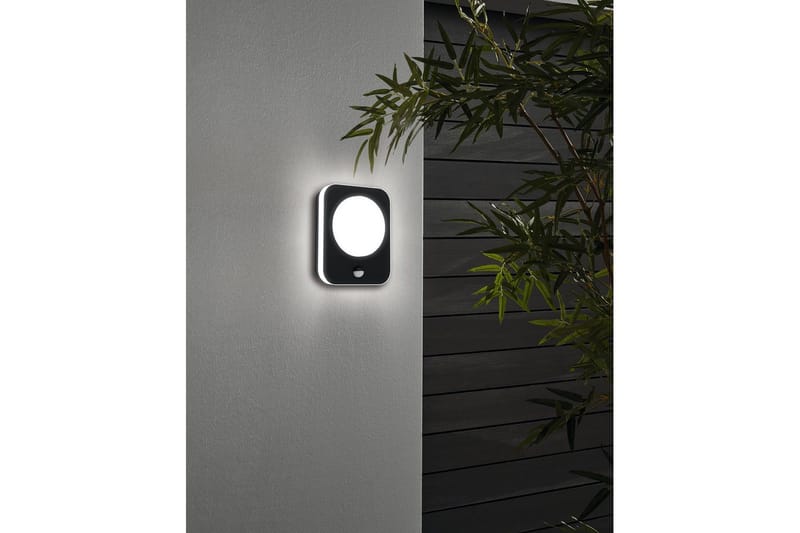 Vegglampe Utendørs Eglo Madriz med Sensor - Svart/Hvit - Belysning - Utendørsbelysning - Fasadebelysning & vegglykter