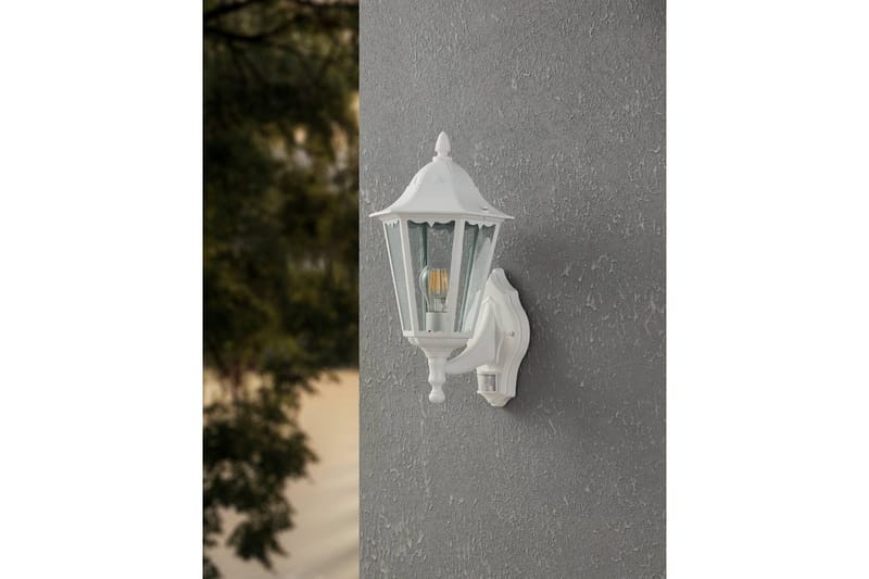 Vegglampe Utendørs Eglo Navedo med Sensor Hvit Klar - Hvit - Belysning - Utendørsbelysning - Fasadebelysning & vegglykter