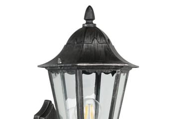 Vegglampe Utendørs Eglo Navedo med Sensor Svart, Sølvpatinert, Klar - Svart/Sølv - Belysning - Utendørsbelysning - Fasadebelysning & vegglykter