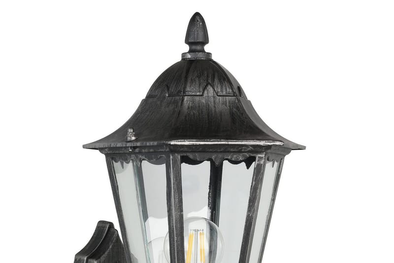 Vegglampe Utendørs Eglo Navedo med Sensor Svart, Sølvpatinert, Klar - Svart/Sølv - Belysning - Utendørsbelysning - Fasadebelysning & vegglykter