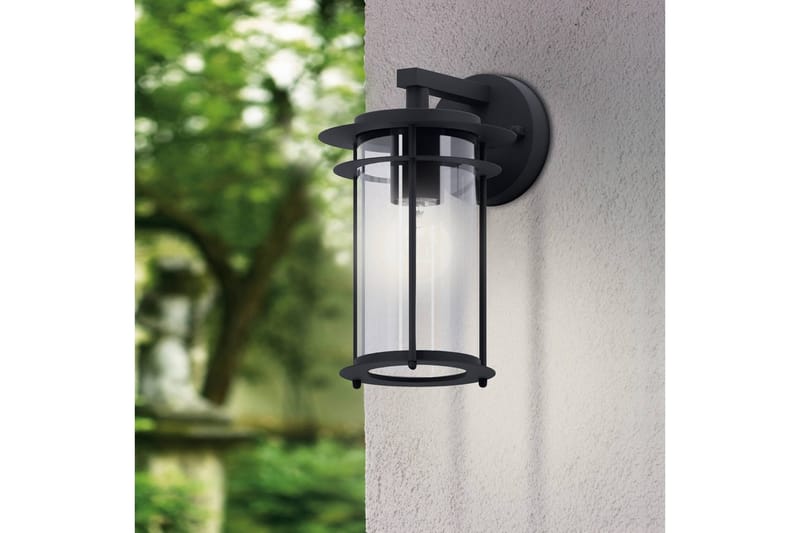 Vegglampe Utendørs Eglo Valdeo Svart/Klar - Svart - Belysning - Utendørsbelysning - Fasadebelysning & vegglykter