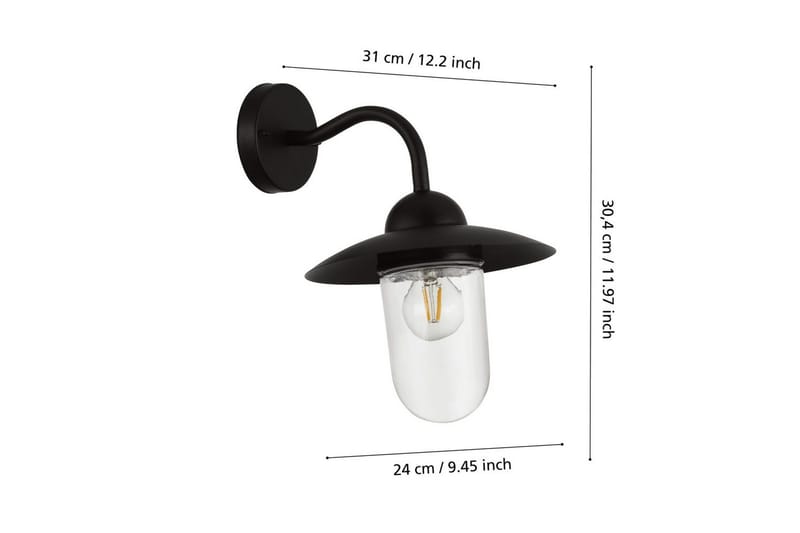 Vegglampe utendørsbelysning Eglo Milton sink - Grå - Belysning - Utendørsbelysning - Fasadebelysning & vegglykter