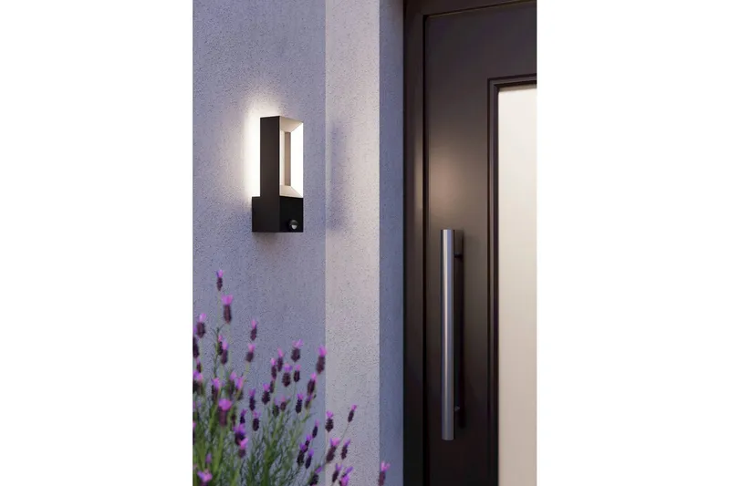 Vegglampe Utendørsbelysning Eglo Riforano med Sensor - Svart - Belysning - Utendørsbelysning - Fasadebelysning & vegglykter