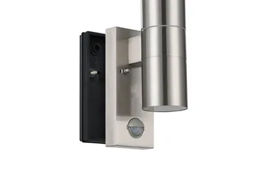 Vegglampe utendørsbelysning Eglo Riga 5 med 2 lamper og sensor rustfritt stål klar - Sølv - Belysning - Utendørsbelysning - Fasadebelysning & vegglykter