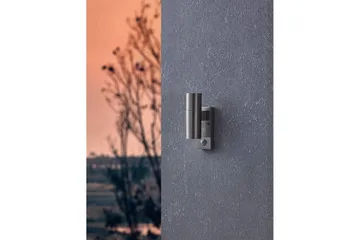 Vegglampe utendørsbelysning Eglo Riga 5 med 2 lamper og sensor rustfritt stål klar - Sølv - Belysning - Utendørsbelysning - Fasadebelysning & vegglykter