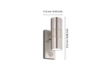 Vegglampe utendørsbelysning Eglo Riga 5 med 2 lamper og sensor rustfritt stål klar - Sølv - Belysning - Utendørsbelysning - Fasadebelysning & vegglykter