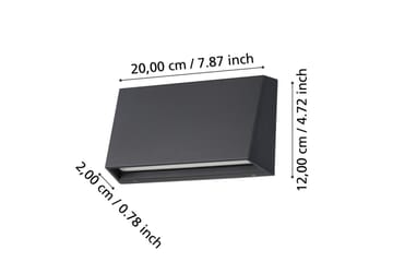 Vegglampe utendørsbelysning Eglo Spongano 120 mm - Antrasitt - Belysning - Utendørsbelysning - Fasadebelysning & vegglykter