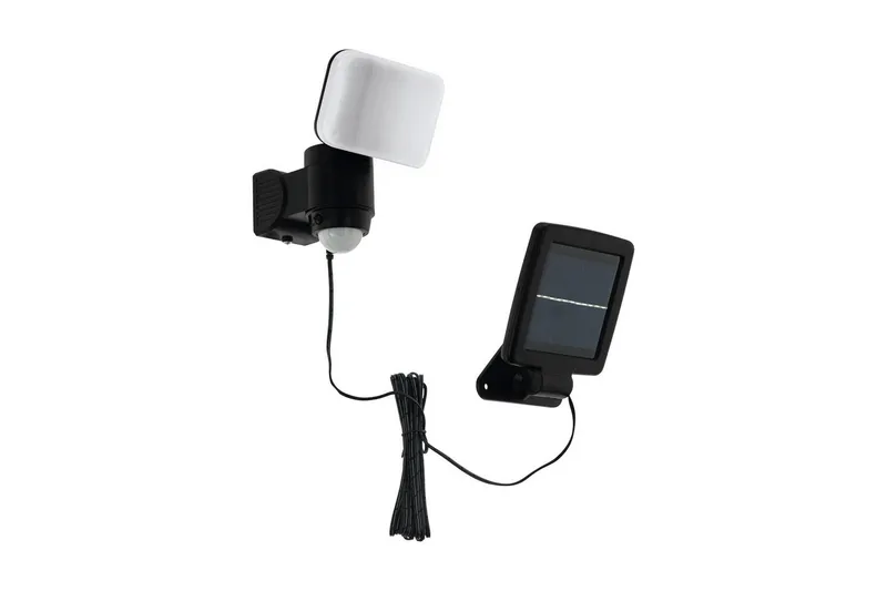 Veggstrålekaster utendørsbelysning Eglo Casabas med sensor svart, Svart/Hvit