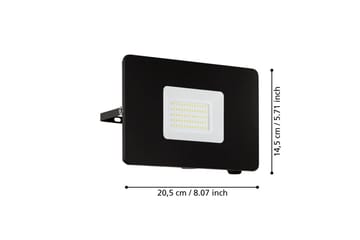 Veggstrålkaster Utebelysning Eglo Faedo 3 50W, Svart - Svart - Belysning - Utendørsbelysning - Fasadebelysning & vegglykter