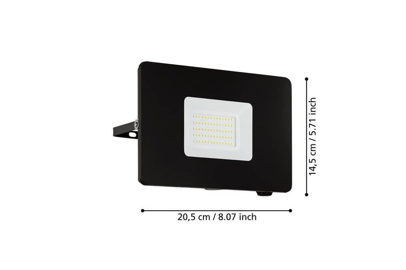 Veggstrålkaster Utebelysning Eglo Faedo 3 50W, Svart - Svart - Belysning - Utendørsbelysning - Fasadebelysning & vegglykter