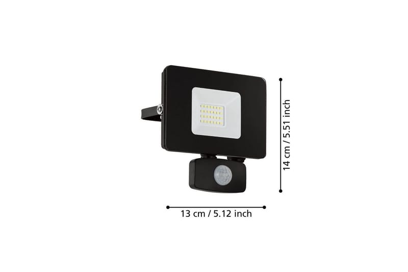 Veggstrålkaster Utendørs Eglo Faedo 3 med Sensor 20W, Svart - Svart - Belysning - Utendørsbelysning - Fasadebelysning & vegglykter
